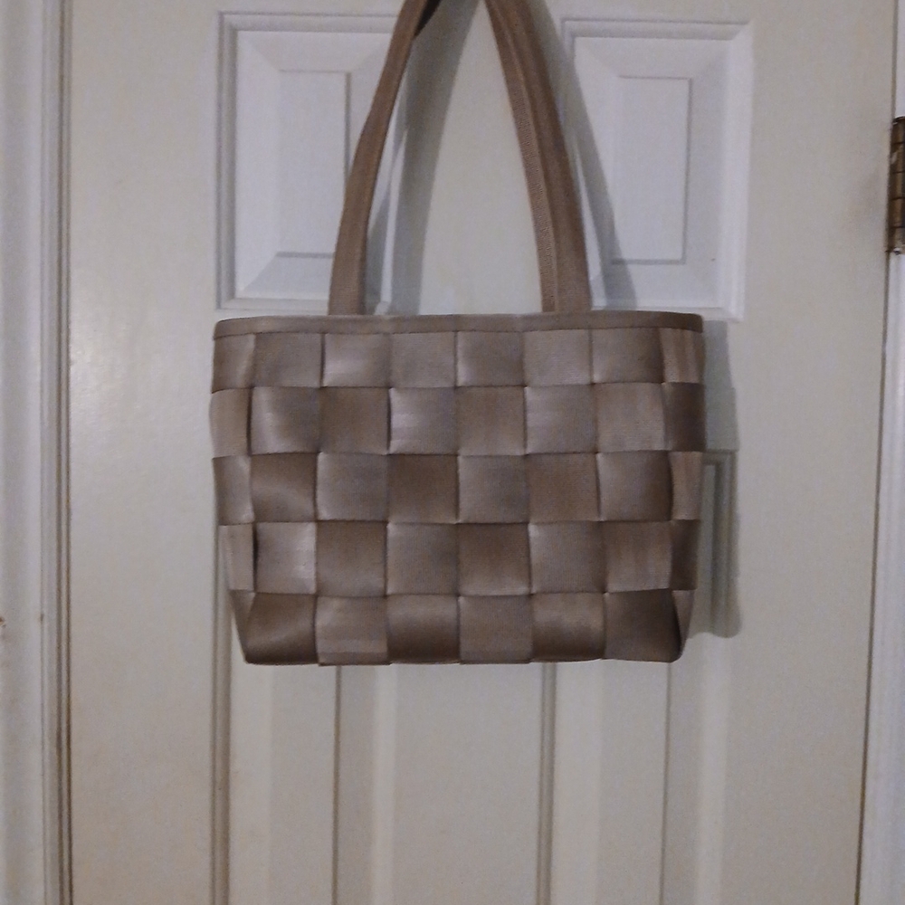 Elegant Tan Woven Tote Bag